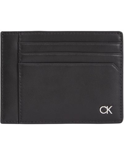 Calvin Klein Metal Id Cardholder Wallets - Black