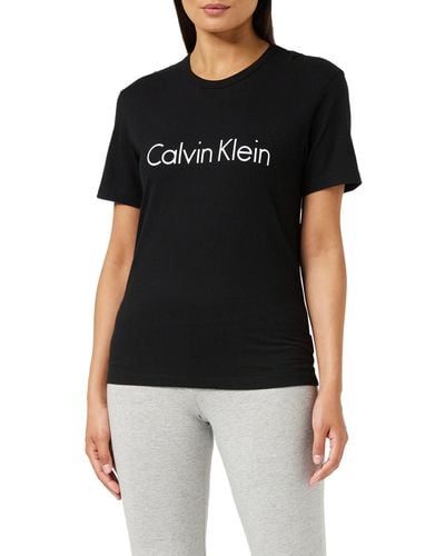 Calvin Klein T-Shirt Donna ica Corta Scollo Rotondo - Nero