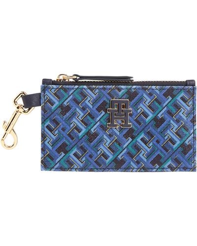 Tommy Hilfiger Monoplay Card Holder - Blue, Coral