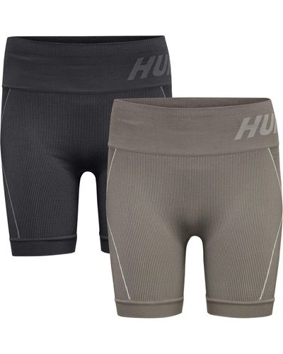Hummel Hmlte Christel 2-Pack Seaml Shorts Training Enge Mit Beecool Technologie - Grau