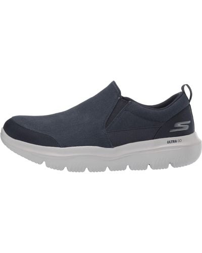 Skechers Go Max Clinched-athletic Mesh Double Gore Slip On Walking Shoe - Blue