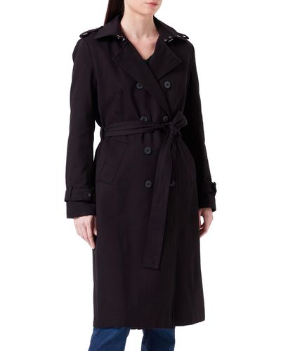Mexx Double Breasted Cotton Trenchcoat - Schwarz