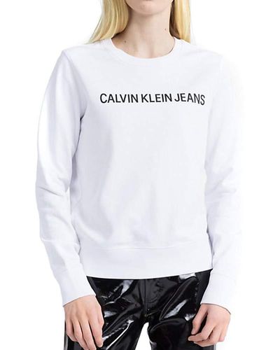 Calvin Klein Sweatshirt INSTITUTIONAL Logo J20J207827 l Weiss - Weiß