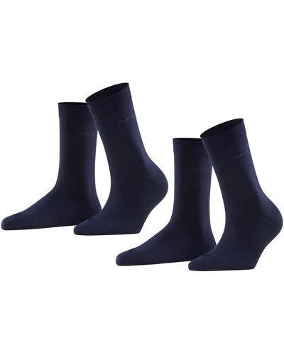 Esprit Socken Basic Easy 2-Pack W SO Baumwolle einfarbig 1 Paar - Blau