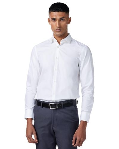 HUGO Kleid Shirt Hemd mit Button-Down-Kragen - Weiß