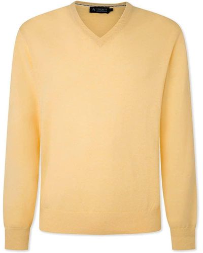 Hackett Cotton Cashmere V Pullover - Gelb
