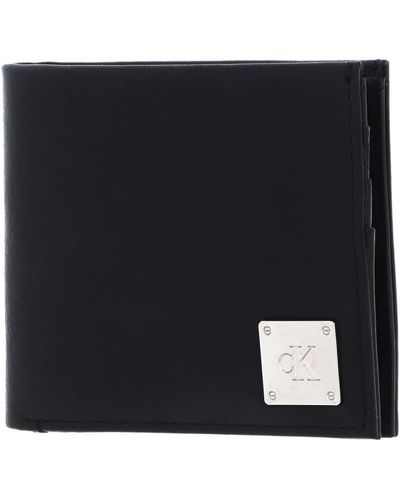 Calvin Klein Ckj Mono Plaque Bifold W/coin Black - Zwart