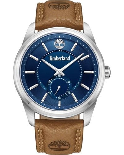 Timberland Northbridge S Analoge Quartz Horloge Met Lederen Armband Tdwga0029702 - Blauw