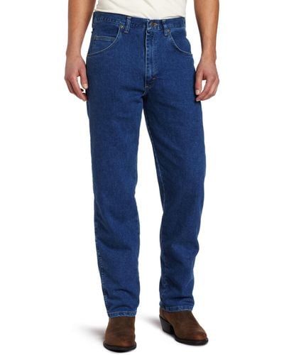 Wrangler Rugged Wear Stretch Jean,Stonewashed,38x36 - Blu