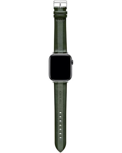 Ted Baker Double Leather Khaki Dark/light Green Strap For Apple Watch® - Black
