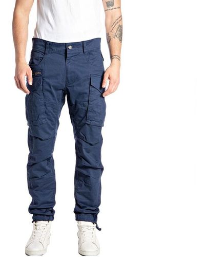 Replay Men's Cargo Trousers Made Of Comfort Cotton - Blue