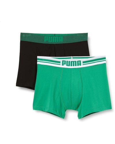 PUMA S Placed Logo Boxer Shorts Green Grey Large