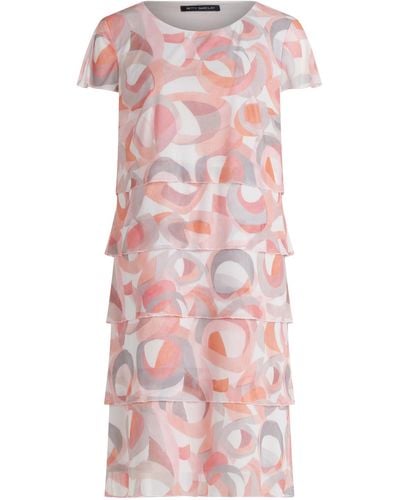 Betty Barclay Stufenkleid mit Flügelärmeln Rose/Cream,42 - Pink