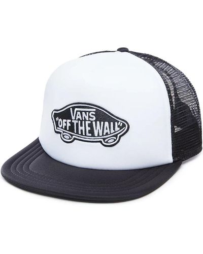Vans Mens Classic Off The Wall Flat Brim Trucker Baseball Cap Hat - White