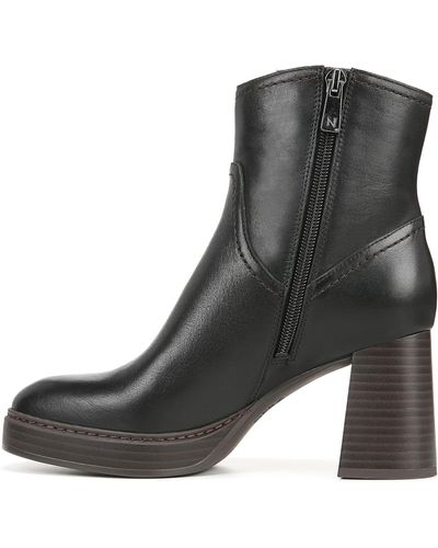 Naturalizer S Orlean Platform Ankle Boot Black Vintage Leather 9 M