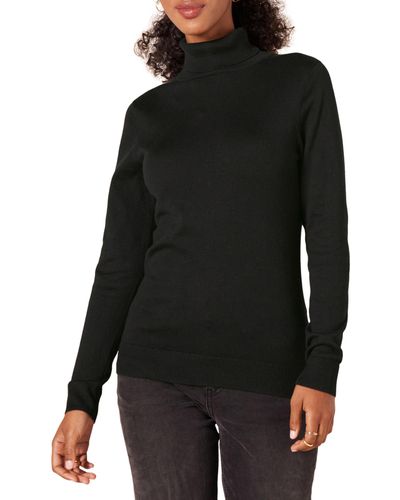 Amazon Essentials Lightweight Turtleneck Sweater Pullover-Sweaters - Nero