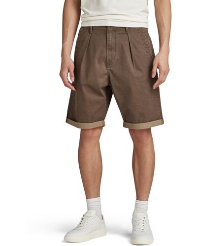 G-Star RAW Pleated Chino Shorts - Natural
