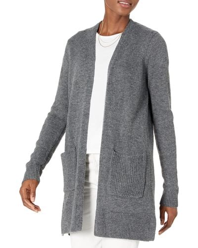 Amazon Essentials Long-sleeved Open-front Jersey Stitch Cardigan - Grey