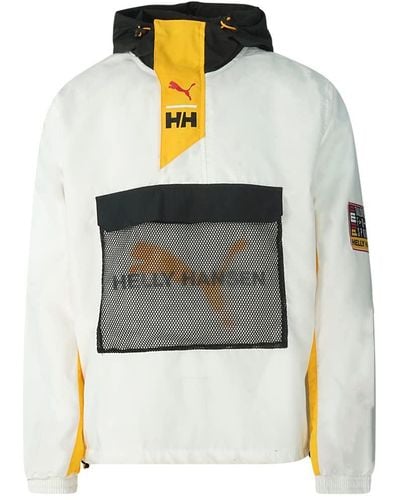 PUMA X Helly Hansen White Windbreaker S Hooded Jacket 597143 01 - Grey