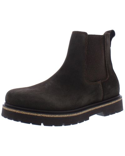 Birkenstock Highwood Slip On Leather Boot Shoes Size 7 - Schwarz