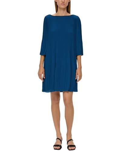 S.oliver Plissee Kleid kurz Blue Green 48 - Blau