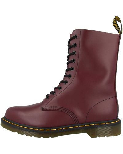 Dr. Martens Adults 1490 Ankle Boots - Red