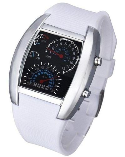 Speedo Sports Watch,meter Style Led Digital - White