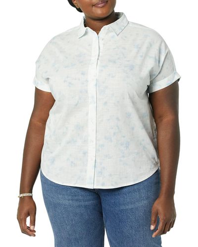 Goodthreads Kurzärmeliges Blusenhemd aus Gewaschener Baumwolle - Weiß