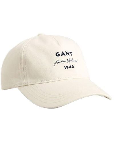 GANT Logo Script Cotton Twill Cap Baseball - White