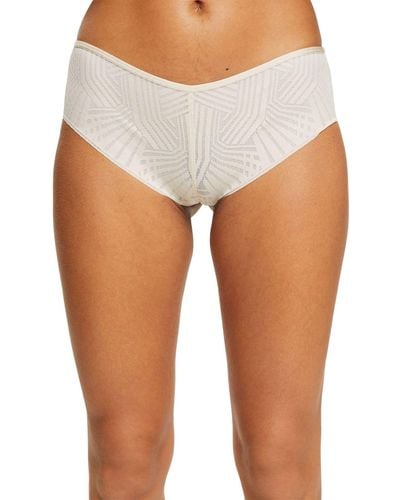 Esprit Hipster-Shorts in Brazilian-Form mit Spitze - Weiß