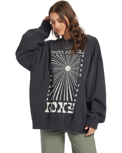 Roxy Oversized Crewneck Sweatshirt - Black