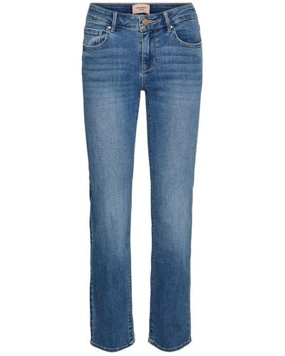 Vero Moda Straight-Fit Jeans- - VmFlash Hose Stonewashed - Blau