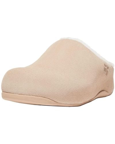 Fitflop Shuv Shearling-lined Suede Clogs Rose Cream 7 M - White