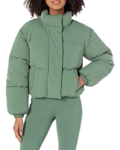 Amazon Essentials Crop Puffer Jacket - Green