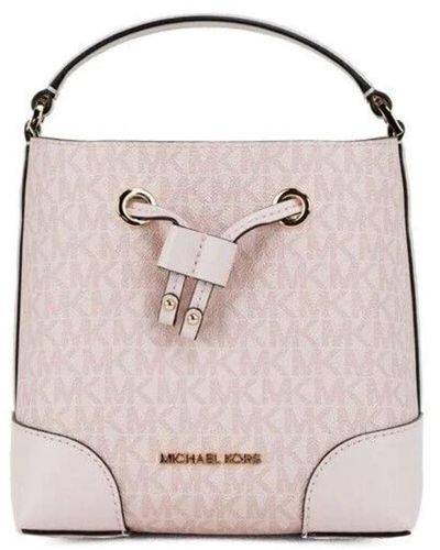 Michael Kors Suri Medium Black Leather Brown Handle Bucket Messenger Hand  Bag 