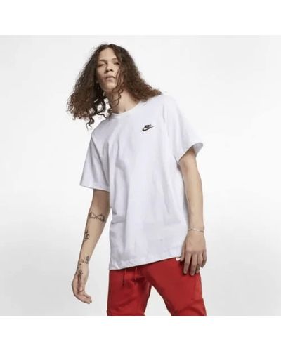 Nike T-shirt Met Labelstitching, Model 'nsw Club Tee' - Wit