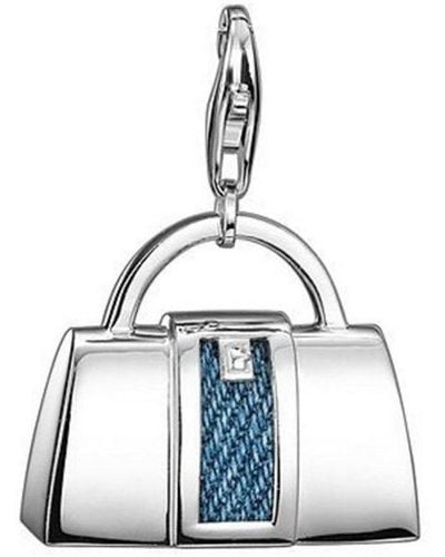 Esprit ESZZ-90730.A Charms Tasche Charm Silber denim bag XL - Blau