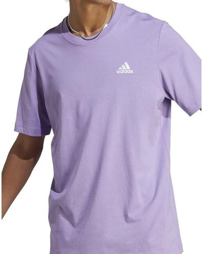 adidas Essentials Single Jersey Embroidered Petit Logo T-Shirt - Violet