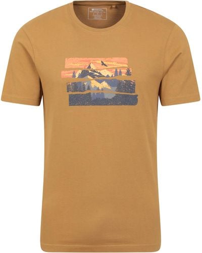 Mountain Warehouse Discover Bio-Baumwoll T-Shirt Beige M - Mehrfarbig