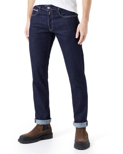 Replay Jeans Dritti Grover da Uomo con elasticità - Blu