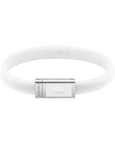 Lacoste 2040064 Jewelry L.12.12 Stainless Steel And White Silicone Bracelet Color: White - Black