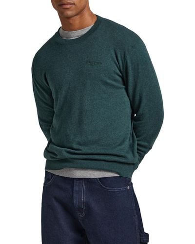 Pepe Jeans Andre Crew Neck Pullover Sweater - Bleu