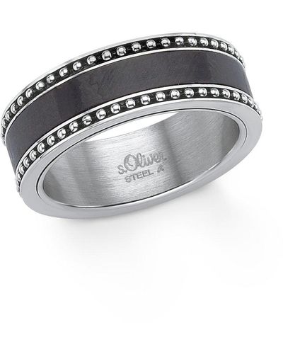 S.oliver Ring 8 mm Carbon Edelstahl Gr. 66 - Mettallic
