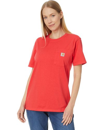 Carhartt Plus Size Loose Fit Heavyweight Short-sleeve Pocket T-shirt Closeout - Red