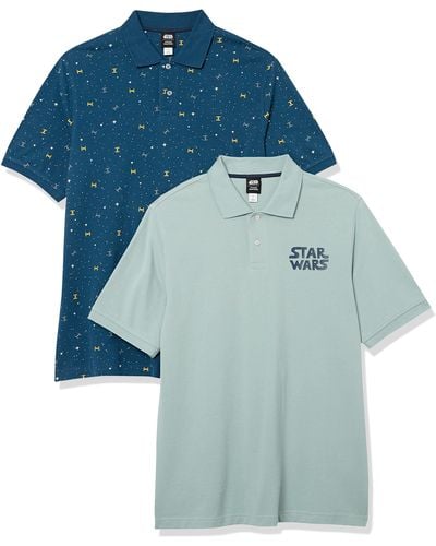 Amazon Essentials Disney | Marvel | Star Wars Polo in piqué di Cotone vestibilità Regolare Uomo - Blu