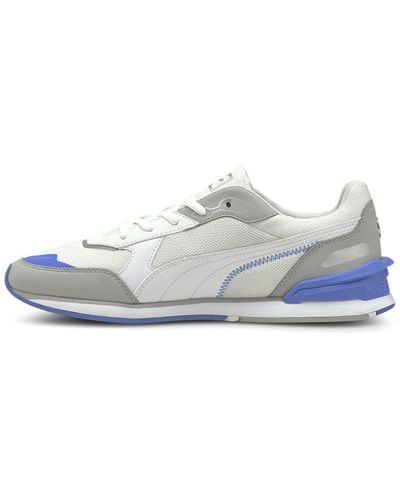 PUMA Mens Mafp1 Motorsport Lace Up Trainers Shoes Casual - Blue, Grey, White, Blue, Grey, White, 11