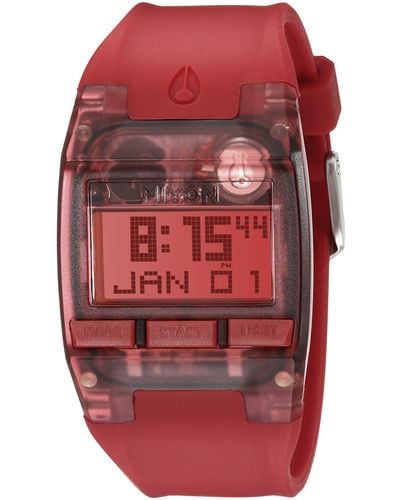 Nixon A408191 Comp Digital Display Automatic Self Wind Red Watch