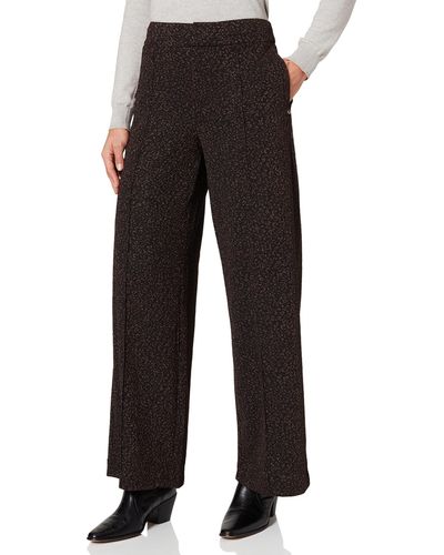 Scotch & Soda Maison High Rise Jersey Shiny Pattern Wide-Leg Pants Hose - Schwarz