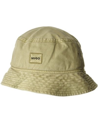 HUGO Tonal Square Logo Bucket Hat - Green