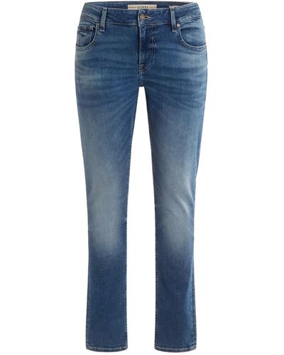 Guess Jeans Skinny Vita Bassa Uomo con Logo Posteriore Blu M3YAN1D5272-ARMC-34